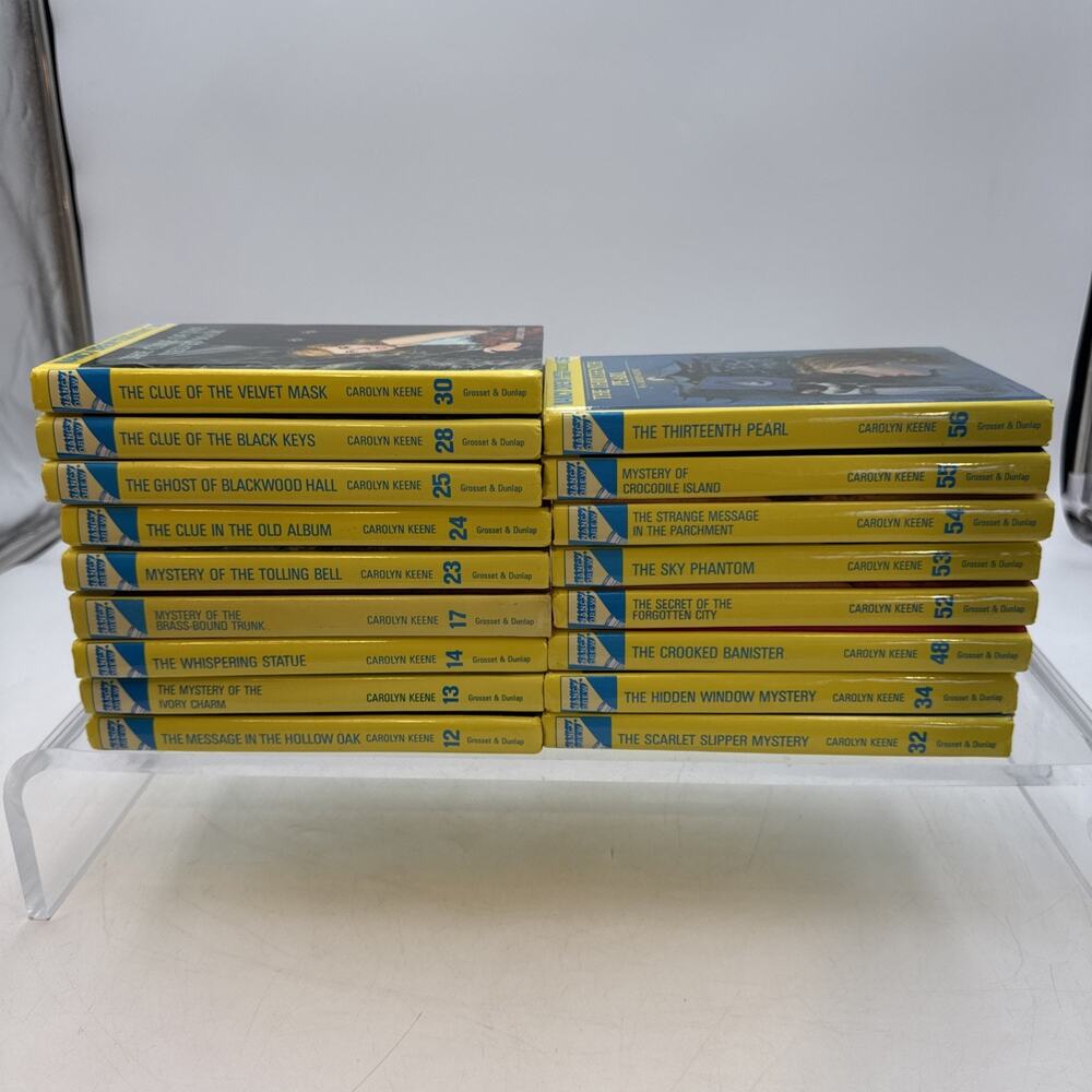 17 Vintage 1970's Nancy Drew Carolyn Keene HC Flashlight Glossy Cover Book Lot